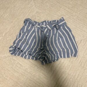 LOFT Blue and White Striped Women Shorts